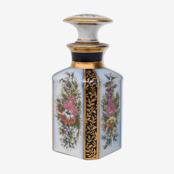 Porcelain bottle decorated with bouquets of flowers