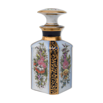 Porcelain bottle decorated with bouquets of flowers