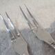 2 cold meat forks silver plated metal goldsmith Christofle Marly