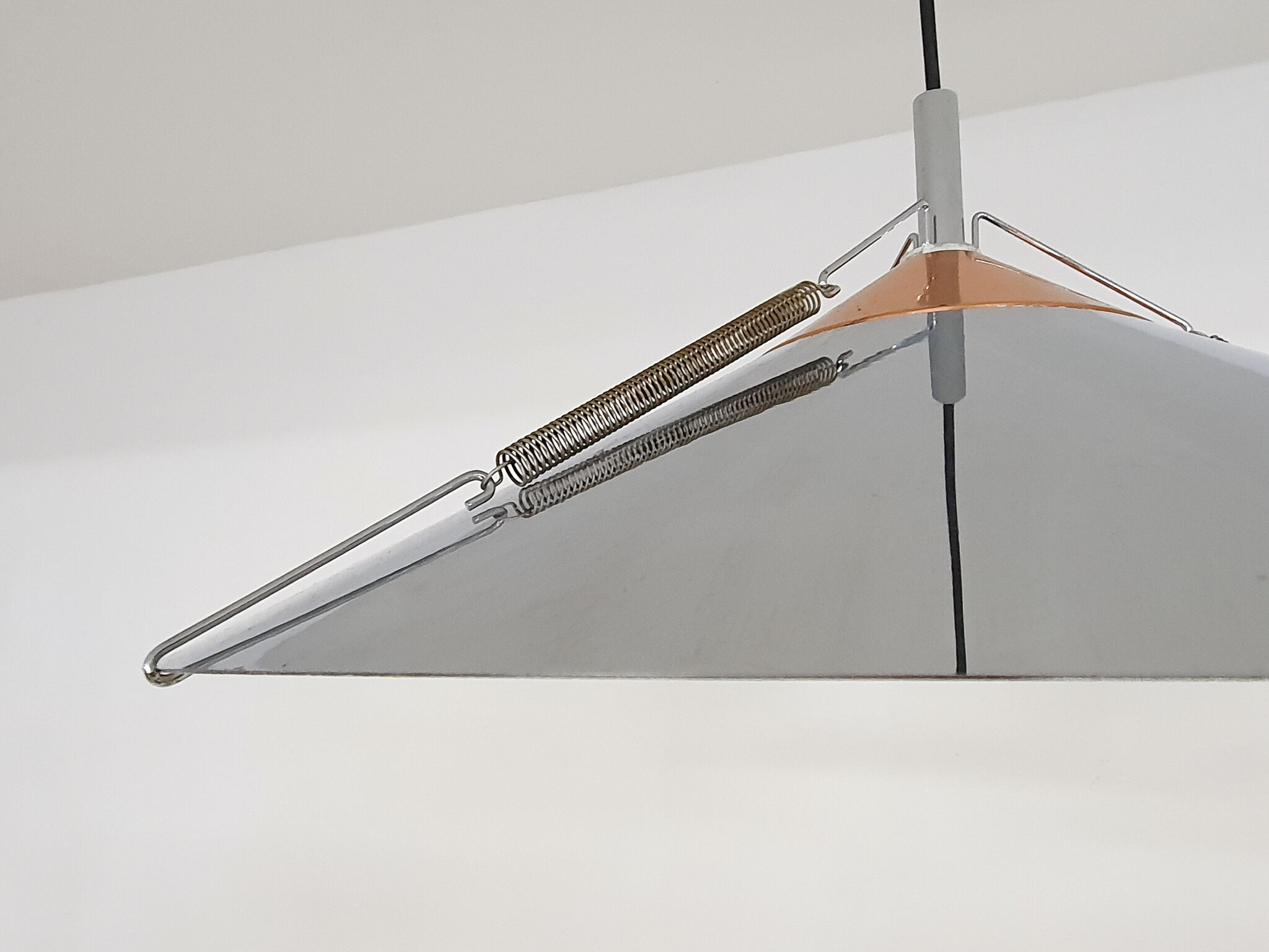 Silver and copper colored pendant light, 1970's