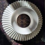 1930s Lamp Shade Art Deco White Opaline Ribbed Glass Lamp Shade Office