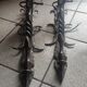 Pair of steel and glass torchieres circa 1950