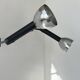 Pair of vintage wall lights, chrome and matte black metal, France 1960