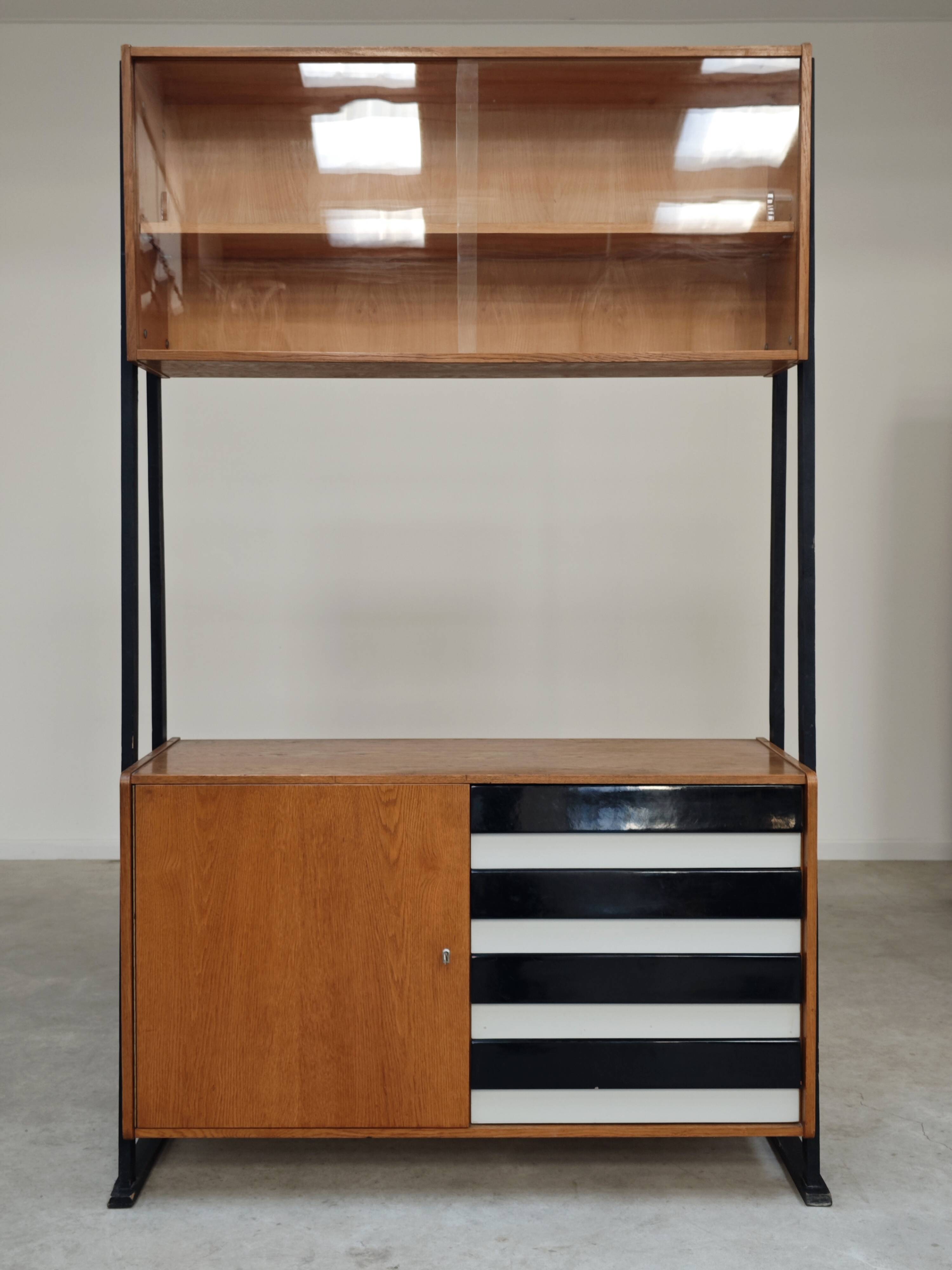 Library buffet U 458 black by Jiri Jiroutek for Interier Praha 1960