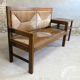 large oak and straw bench, 1930