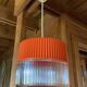 Vintage orange and transparent plastic pendant light
