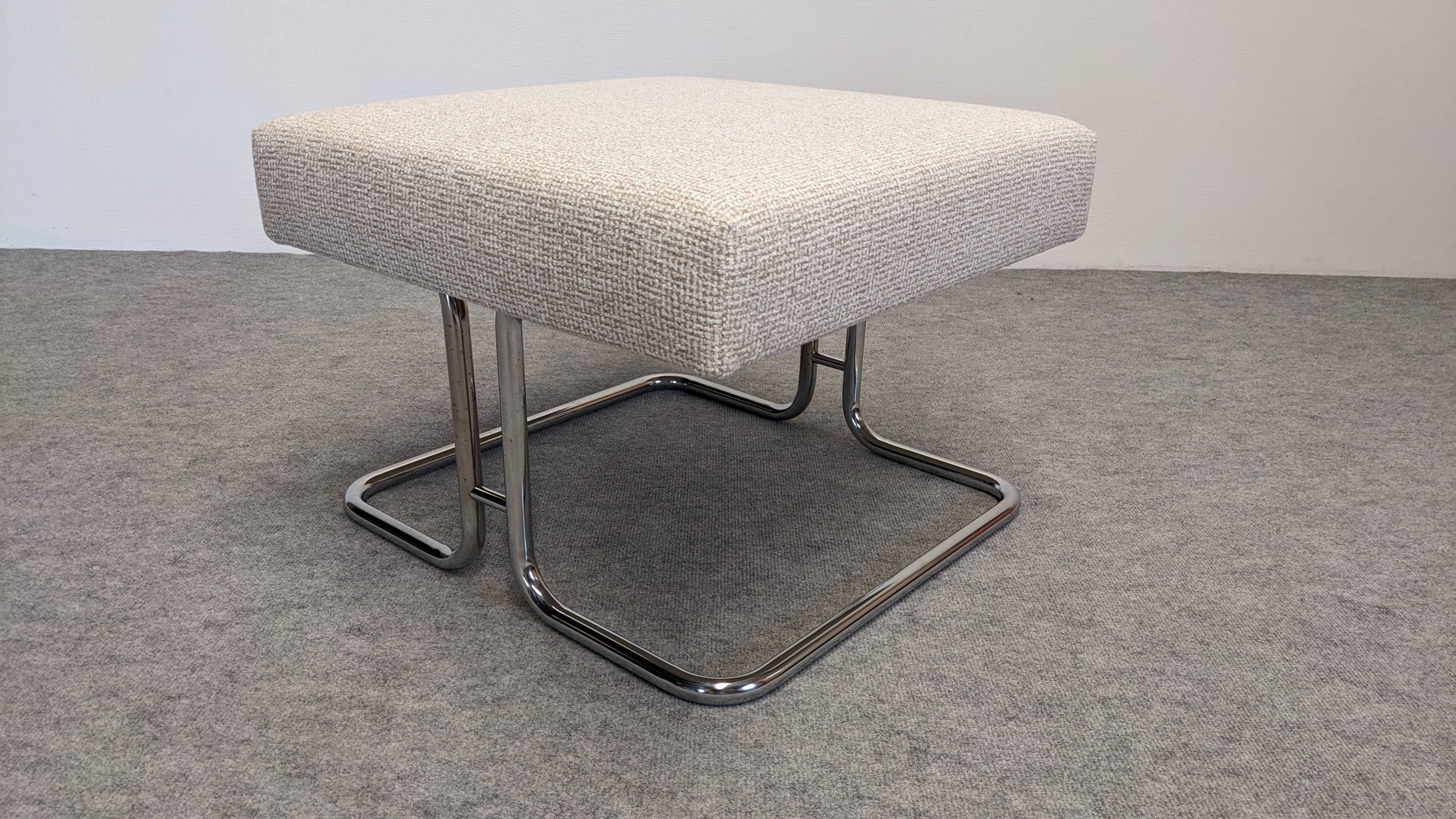 Low stool or tubular ottoman Space Age, France around 1970