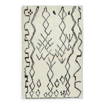 Contemporary Handmade Moroccan Berber Tulu Rug, 100% Natural Wool