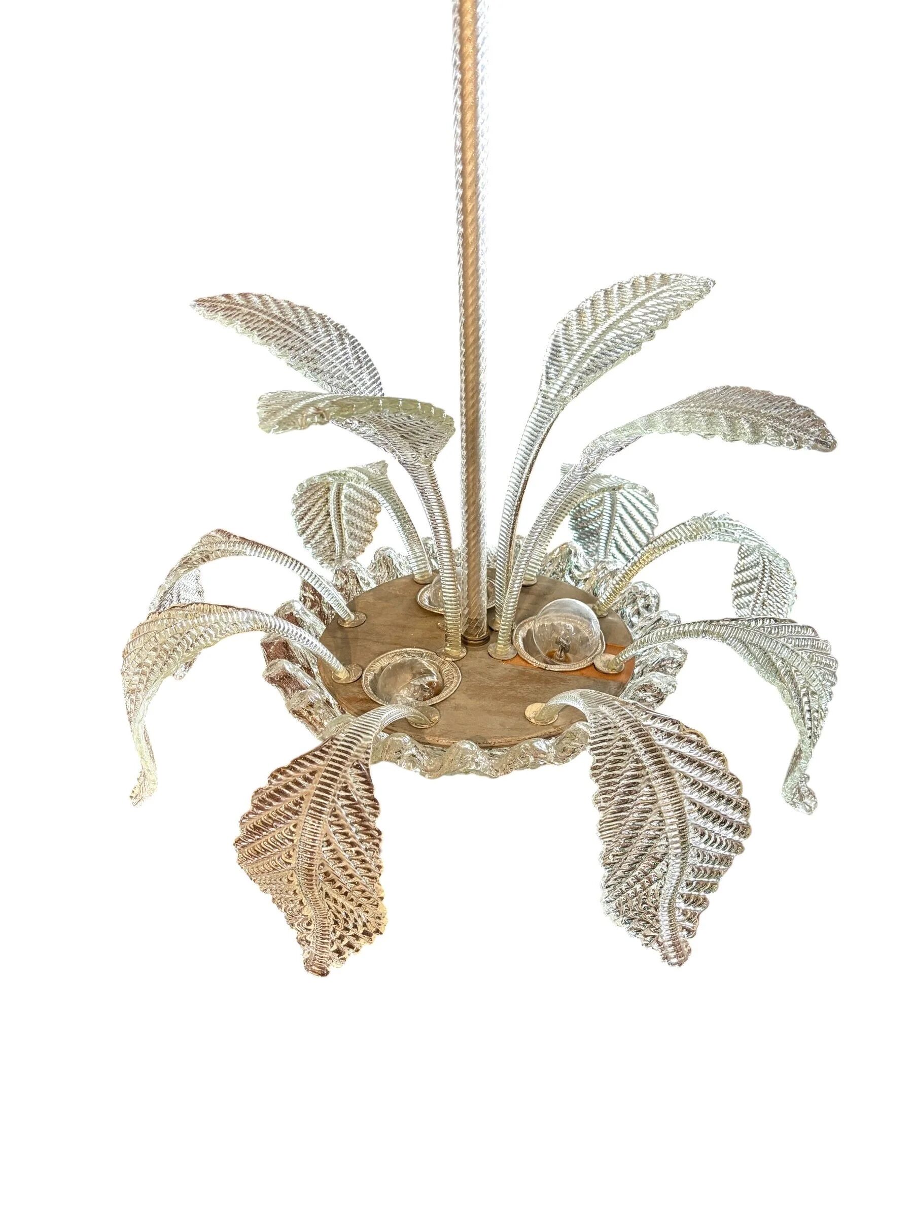 4-light glass chandelier attributed to Murano, 20th century