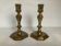 Pair of antique polygonal brass candlesticks