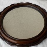 Miroir bois et rotin
