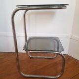 Metal console and smoked glass