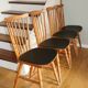 4 BAUMANN Tacoma chairs in black imitation leather and light beech