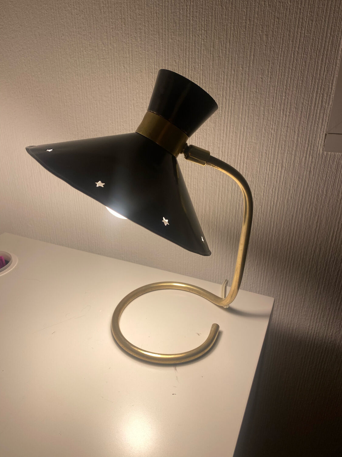 Small diabolo lamp by René Mathieu circa 1950