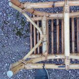 Paire de repose pieds pour fauteuils en rotin vintage