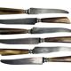 Six knives with steel blades and horn handles, Bonnaud Nancy, early 20th century.