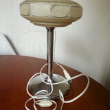 Lampe vintage chrome et globe tulipe verre Clichy