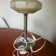 Lampe vintage chrome et globe tulipe verre Clichy