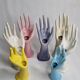 Set of seven hands vintage soliflores rings, 70s