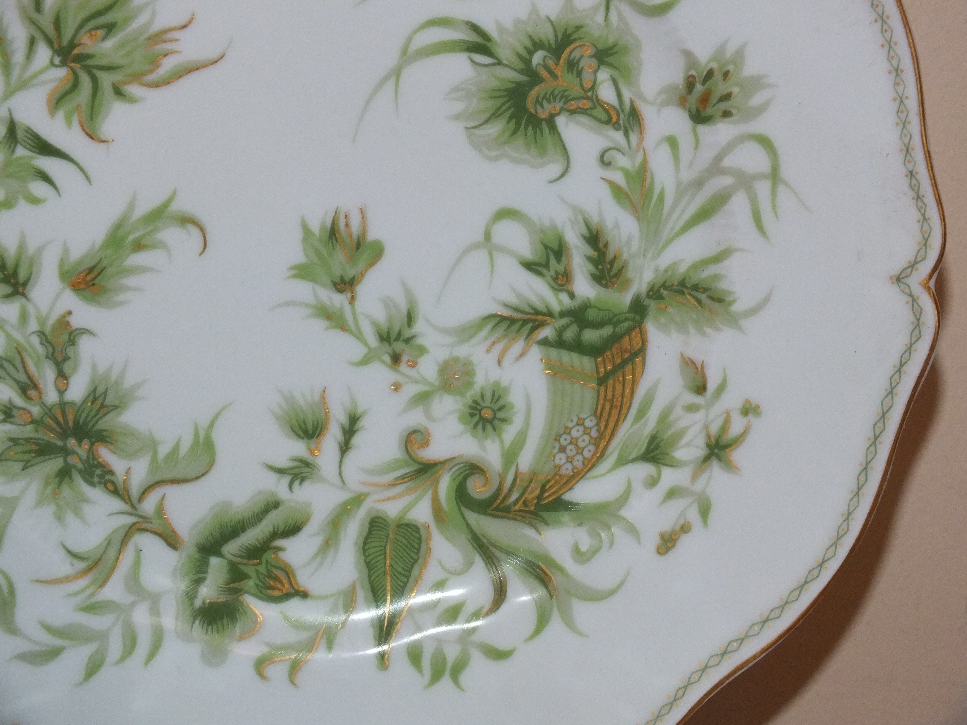 6 Limoges Haviland porcelain plates horn service