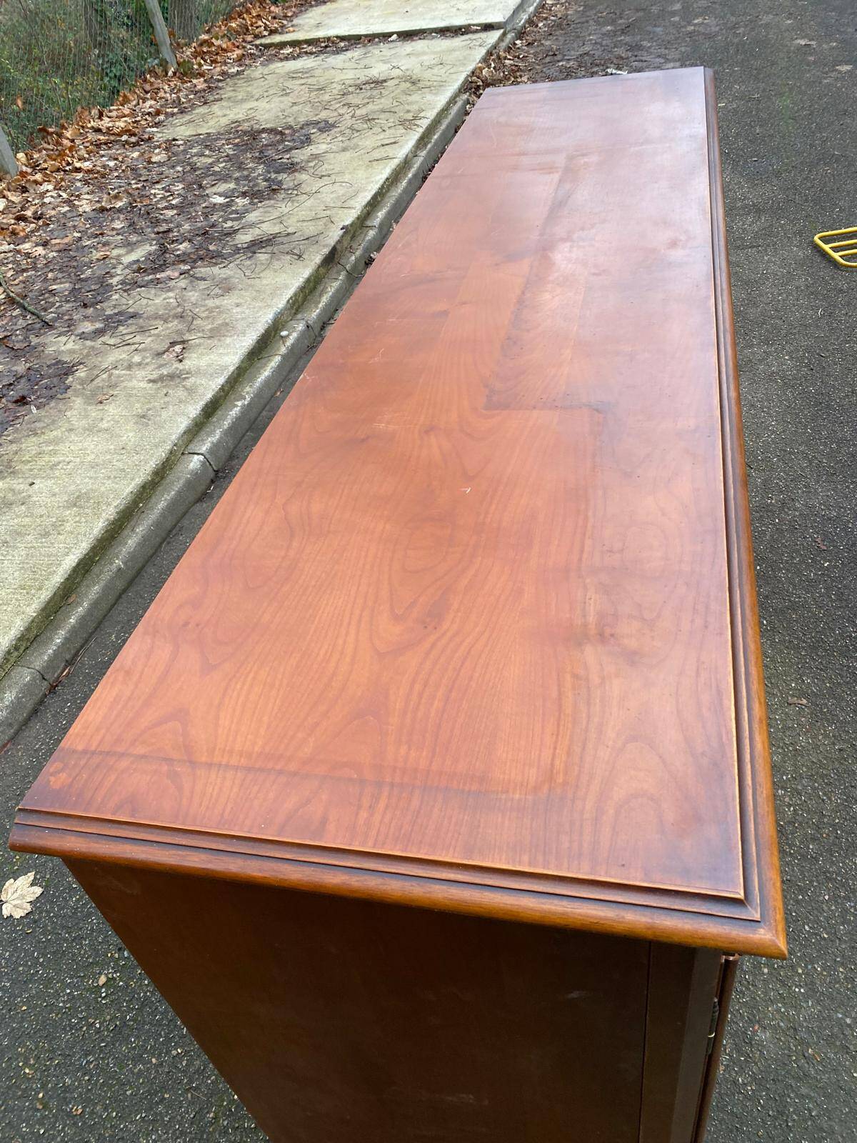 Louis Philippe wooden enfilade with 3 doors, 235cm, 1960.