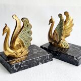 Book-clamps swans art deco