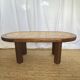 Ceramic and solid wood herbarium coffee table, signed
