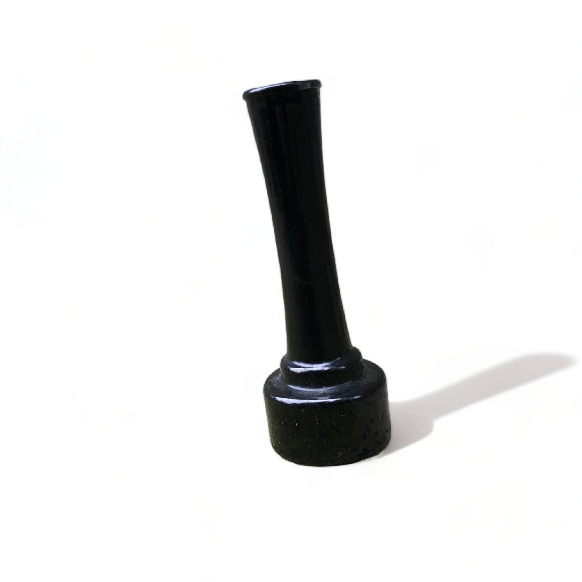 1960 small smoked glass vase 15cm germany signed zr soliflore old vintage