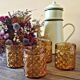 4 amber glasses with diamond tip decoration, brand Pernod SA