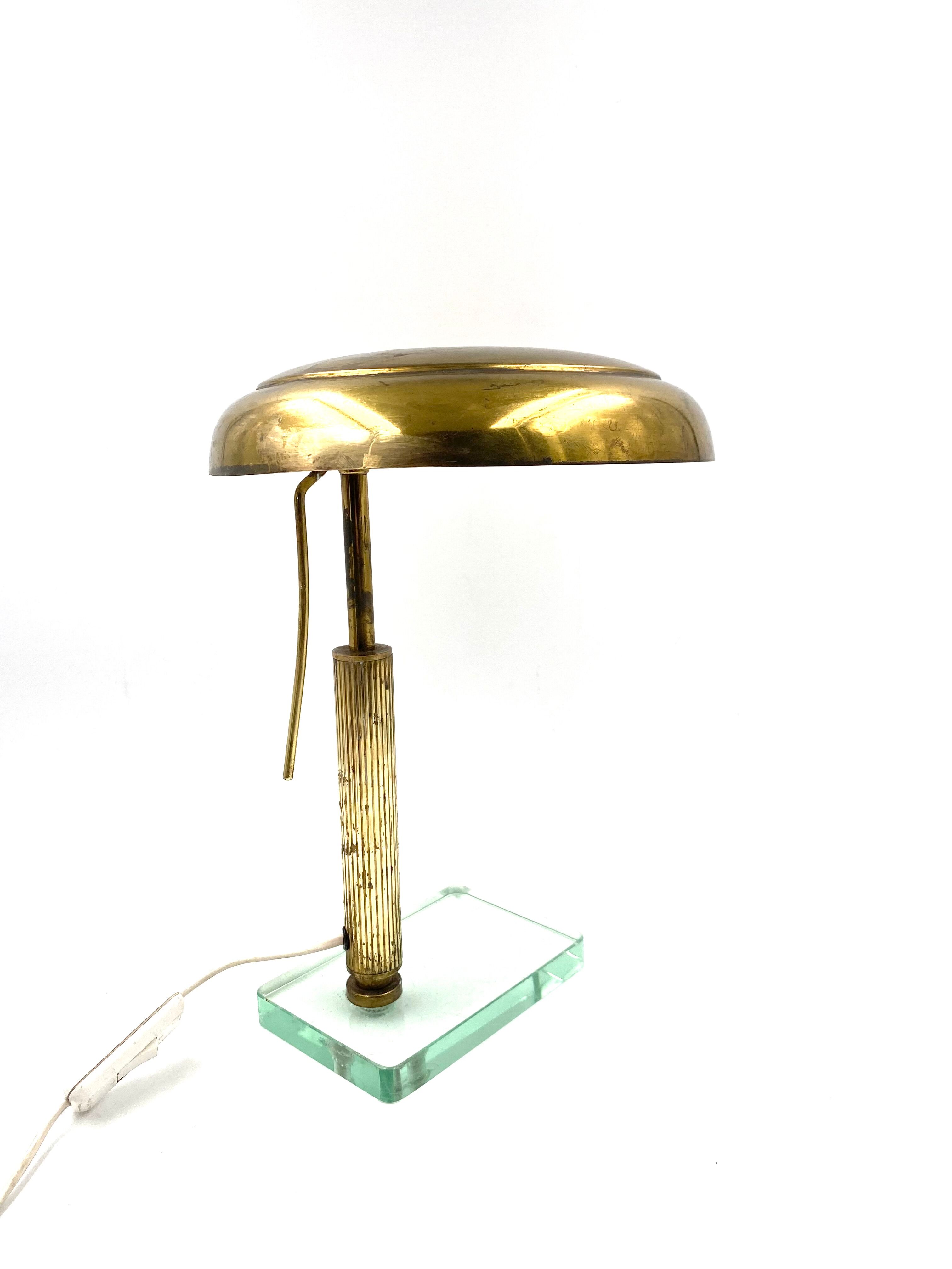 Brass table desk lamp, Fontana Arte, circa 1940