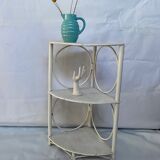 White rattan angle shelf