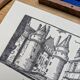The Château de Langeais, printed in 1933, vintage engraving