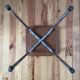 Brown faux leather stool