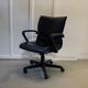 Black leather office chair Model "Qualis" by Emilio Ambasz for Tecno, 1991