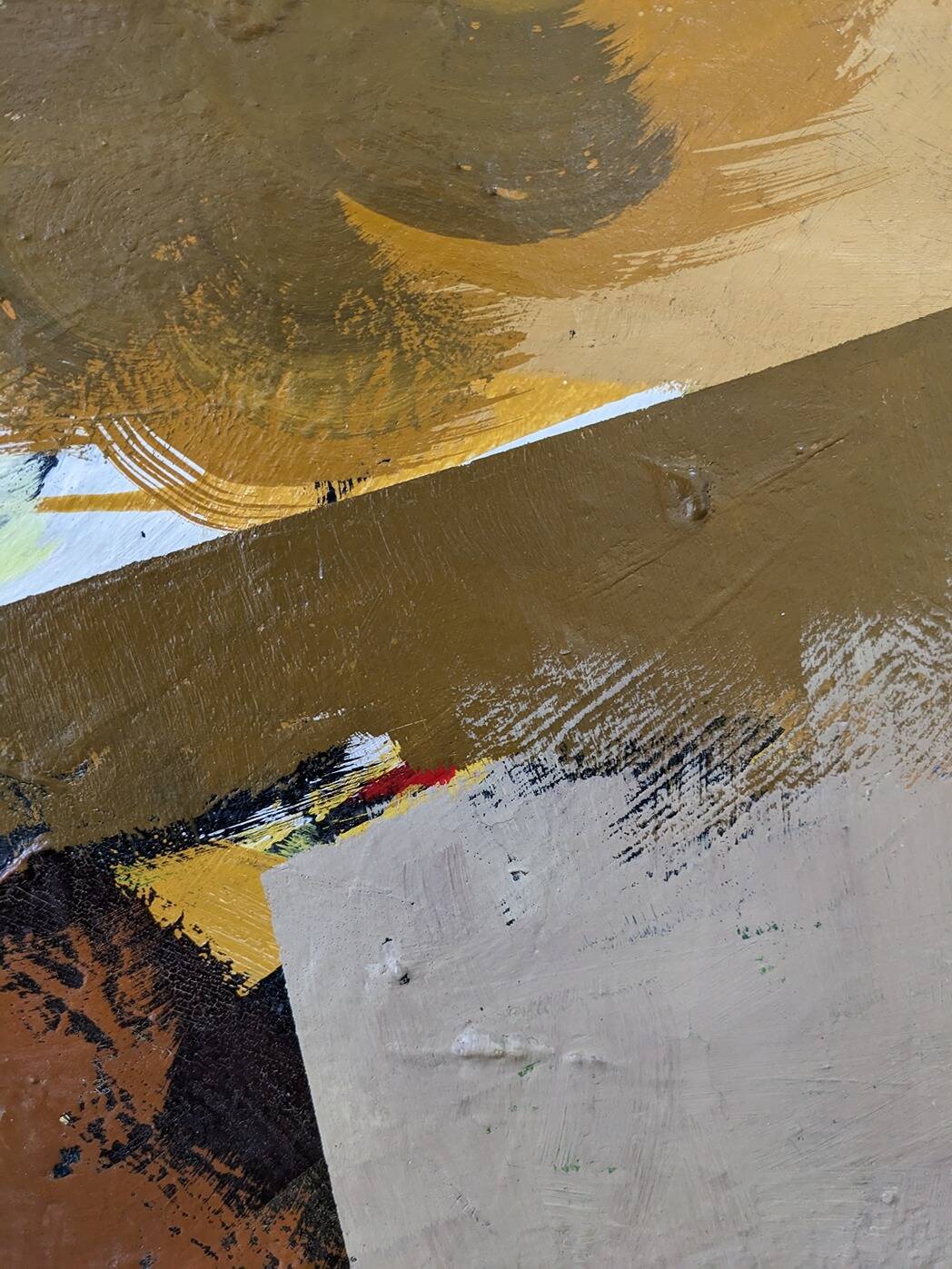 Mid-Century Modern Swedish "Autumn Rhapsody" Vintage Abstract Oil Painting, Hans Osswald