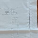 Vintage white linen openwork lace embroidered pillowcase