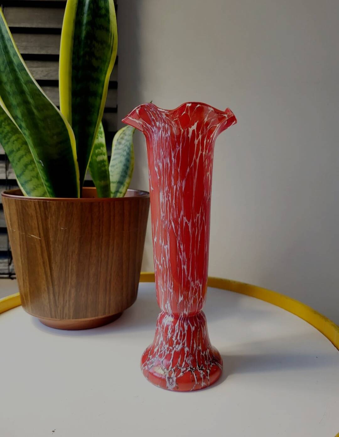 Vase Art déco en verre de Bohême