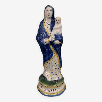 Virgin and Child in earthenware from Quimper Sainte Marie 1900