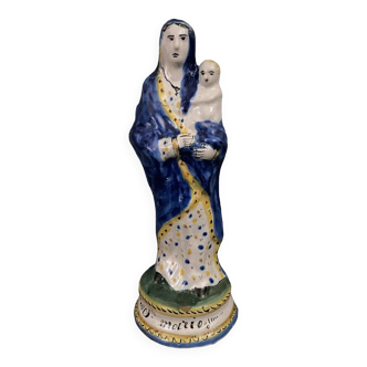 Virgin and Child in earthenware from Quimper Sainte Marie 1900