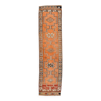 Soft Peach Vintage Boho Chic Floor Runner Rug, 85x331 Cm