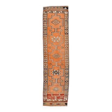 Soft Peach Vintage Boho Chic Floor Runner Rug, 85x331 Cm
