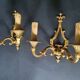 Pair of Louis XVI bronze wall sconces Lucien Gau Paris vintage