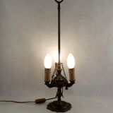 Antique Florentine 3 Light Oil Lamp with Tools Mounted in Electric Lamp 4306