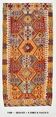5x10 Red & Orange Geometric Vintage Kilim Rug,142x302Cm