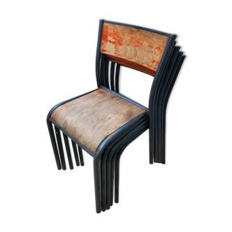 Lot de 5 chaises d'école vintage