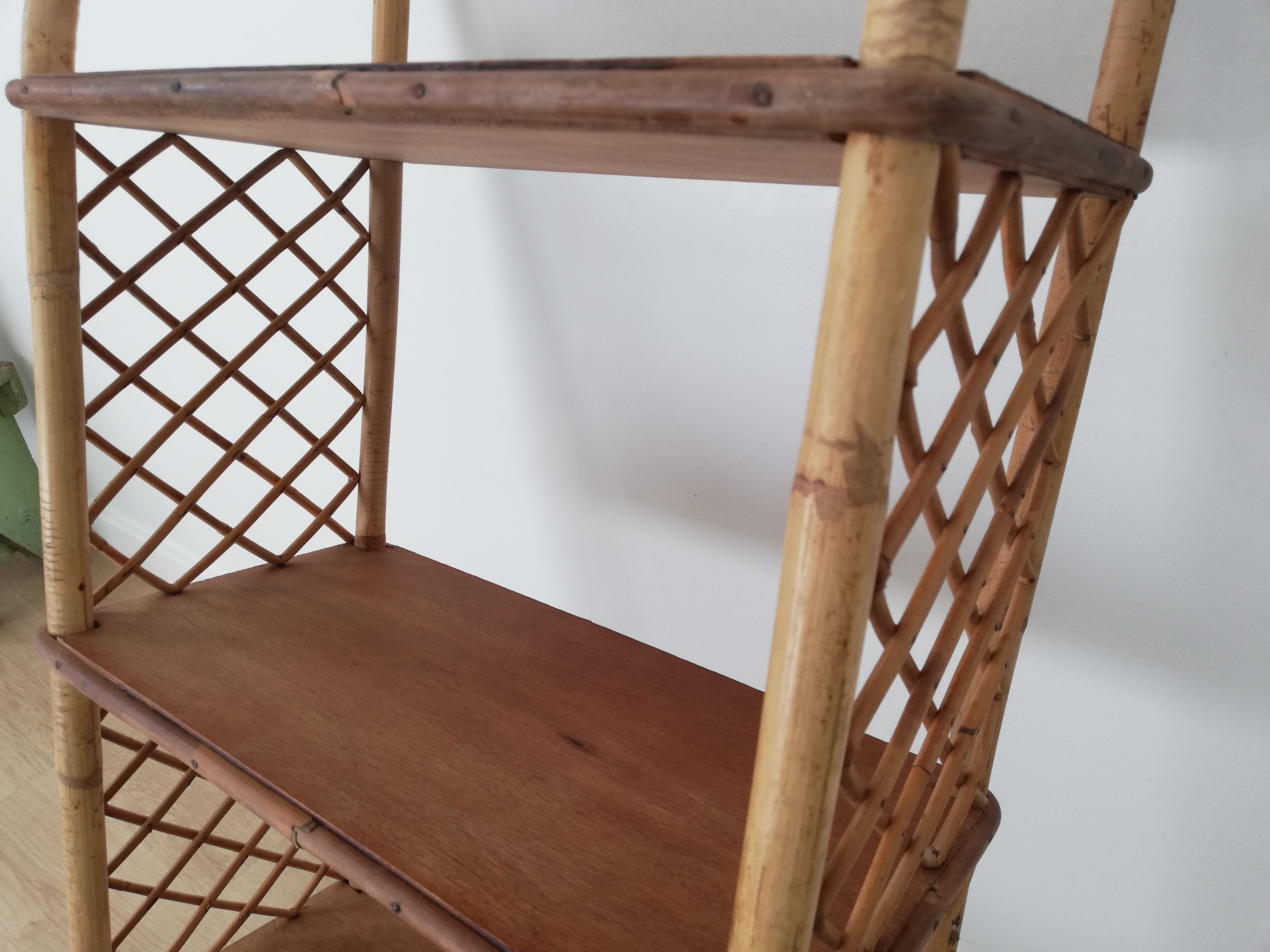 Vintage rattan shelf