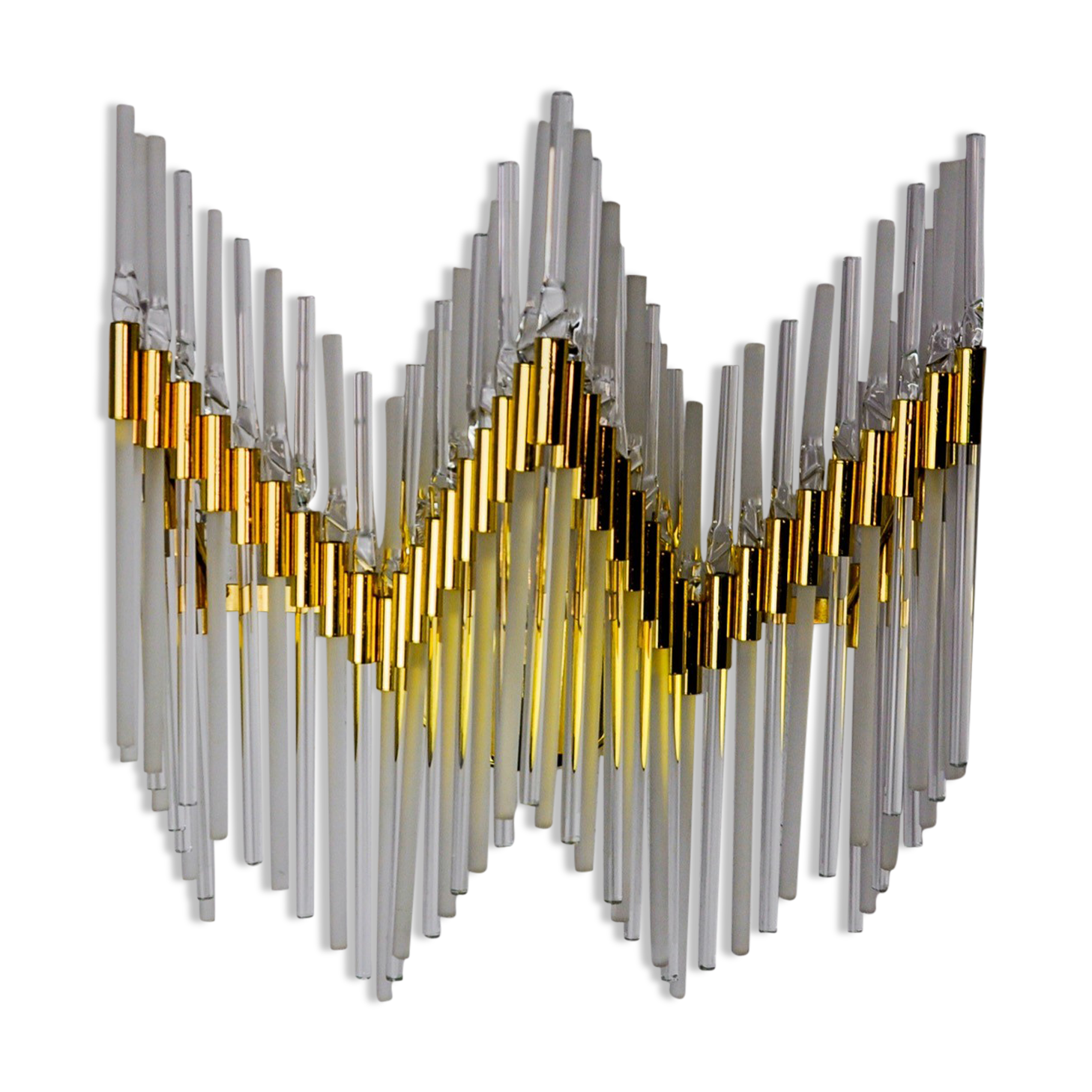 Venini wall lamp, tubular crystals, Italy, 1970