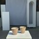 Set of 2 cups / mug Indonesian ceramic (matte brown)