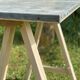 Table tréteaux, plateau zinc