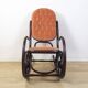 Bentwood pink capitonnée upholstered rocking chair for gasisa, spain, 1960's